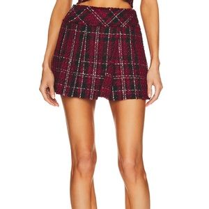 Red Plaid Mini skirt
